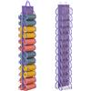 Lirex Organizer Armadietto Spogliatoio con 24 Tasche, Portatutto da Appendere in Tessuto Oxford，Pieghevole Appendi Pantaloni da Armadio, Viola