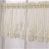 A.Monamour Voile Corta Trasparente Mantovana in Ricamato Pizzo - Tenda Mezza per Porta, Armadio, Finestra a Vetro - Cucina, Bistrot, Caffè - Beige