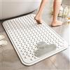 ZAHDMA Tappetino Doccia Antiscivolo 120x80cm,Tappeto Doccia Antiscivolo con Ventose e Fori di Drenaggio,Tappetino Antiscivolo Doccia Grande,Tappeto Antiscivolo Doccia per Doccia e Vasca,Bagno (Bianco)