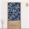 Guest Ruyunlai Giapponese Noren Tenda per Porta in Lino in stile giapponese della Porta Tappezzeria, Divisorio Curtain Tapestry Cucina Ristorante Negozio Camera Doorway Decorazioneonde dell'oceano blu 100 x 140 cm