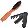 Ziyonix 1Pcs Spazzola con Setole di Cinghiale e 1Pcs Pocket Comb, Spazzola per Barba Uomo per Styling di Capelli e Barba per Massaggio del Cuoio Capelluto Riducendo la Rottura dei Capelli (2 Pezzi)