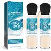 EONFAVE 2 pezzi di polvere solare minerale, SPF 50 Sunscreen Matt Loose Powder con pennello, controllo dell'olio, resistente all'acqua in polvere, trucco leggero e traspirante, adatto per tutti i tipi di