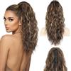 EKKONG Extension Coda di Cavallo Riccia con Clip 45 cm, Posticcio Coda Capelli Lunghi Mossi e Ricci, Extension Capelli Sintetici Clip Ponytail per Donna