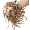 SEGO Chignon Elastico Capelli Finti Ricci Extensions Hair Bun Updo Fai da Te 45g (crocchia messy, Castano Chiaro balayage Biondo Cenere)