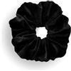 Leirinik Velvet Scrunchie nero confezione da 1 - 14 cm - elastico per capelli di alta qualità in 100% poliestere - effetto velluto per donne e ragazze - tutti i tipi di capelli - delicato sui capelli