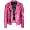 Fatto a mano Giacca trapuntata uomo rosa elegante vera pelle di agnello fatta a mano moto ...