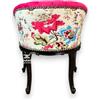 CasAmin Home & Living Poltrona da cocktail in stile barocco francese, velluto rosa brillante, poltrona da bar nostalgica, velluto rosa acceso con cuciture a bottoni, per l'arredamento del salotto.