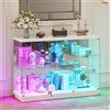 Gurexl Vetrinetta in Vetro con RGB Regolabile e Sensore Intelligente,Bianco