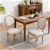 JCFEIDQW Sedie da sala da pranzo, 2 pezzi, tavolo da pranzo, sedie da cucina, poltrona, poltrona da lettura, telaio in legno massiccio, pittura antica, in tessuto di lino, per sala da pranzo