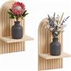 Ruikcoll 2 supporti da parete in legno, stile bohémien, piccola mensola arcobaleno galleggiante, piccola mensola per piante, decorazione da parete, decorazione per camera da letto, soggiorno, bagno