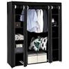 Alightup Armadio portaoggetti in tessuto, guardaroba con copertura, armadio, guardaroba, 150 x 45 x 175 cm, 5 ripiani 12 scomparti, per camera da letto, spogliatoio, nero