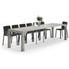 Mobili Fiver, Tavolo Consolle Allungabile First, 45(305) x90 cm, Grigio Cemento, fino a 14 posti, Consolle da Cucina e soggiorno, Made in Italy