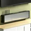 HEFJIAYCIQ Scatola Nascosta Per Router Wifi in Legno, Mobile Da Parete Wireless Con Ante Scorrevoli in Acrilico, Per Presa Multipla E Modem Dell'ufficio Domestico,Black 6,100x10x20cm
