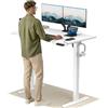HUANUO Scrivania regolabile in altezza, 140 x 80 cm, con porta di ricarica USB-C e USB-A, altezza regolabile da 72 a 118 cm, 4 impostazioni di memoria, gestione cavi e ganci