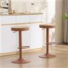 YOUNIKE Sgabello da Bar in Legno Set di 2, Altezza Regolabile e Girevole a 360 ° con Poggiapiedi, Seggiolone per Bar, Cucina, Bancone, Montaggio Facile, Terracotta
