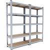 Arreditaly 2 Scaffali In Metallo E MDF Scaffale Ad Alta Portata Fino a 875 kg Con 5 Ripiani Regolabili Ideale Per Garage Officina Cantina Capannone Magazzino Design Modulare 180 x 90 x 40 cm