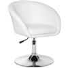 AMSTYLE poltrona relax design poltrona lounge poltrona cocktail in ecopelle bianca | Poltrona girevole | Sedia per sala da pranzo 120 kg | Similpelle poltrona club | Sedia girevole Modern | Sedia lounge chair per sala d'attesa