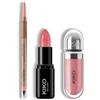 KIKO Milano Lip Glow Trio | Precision Automatic Lip Liner 03, Smart Fusion Lipstick 405 & 3D Hydra Lipgloss 35 | The Perfect Lip Combo for Defined & Glossy Lips