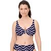 YSABEL MORA Top Bikini Modellante Onde Blu Coppe C D con Ferretto Senza Imbottitura Spalline Schiena Multiposizione Collezione Wave