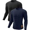 CL convallaria CL convallaira - Confezione da 2 magliette termiche da uomo, biancheria intima termica a calzamaglia, strato di base a compressione per la stagione fredda, K-tops-nero-grigio, S