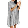 LOKLNEYK Vestito Paillettes Donna - Abito Cerimonia Donna Lunghi Discoteca Vestiti Corto Oro Cena Taglie Forti Anni 20 Carnevale Abbigliamento 2#Argento XL