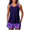 Generic Bikini No Segno Abbronzatura - Tankini Donna Due Pezzi Costume da Bagno con Pantaloncini da Nuoto e Tasche, Controllo Pancia, Modello Sportivo per Mare Piscina Spiaggia