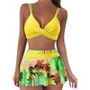 Generico Bikini Donna Mare - Costume Donna Due Pezzi Costume da Bagno Perizoma Costumi da Bagno Collo A Cinghie di Spaghetti Bikini Tropicale Swimsuit A Gonnellina Piscina
