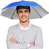Pilipane Cappello Ombrello 65cm - Protezione Solare Antivento Mani Libere, Pieghevole per Adulti e Bambini (Blu)