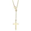 Elli - Collana da donna con simbolo dell'infinito e croce, catena a Y, in argento sterling 925