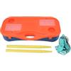YUKOFE Set di rete da badminton portatile con base di stoccaggio in rete da 13,1 piedi Facile installazione per interni ed esterni Giochi per famiglie Sport in cortile Blu Arancione