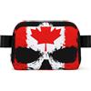 DUWAA Borsa a tracolla per uomo e donna, leggera, con stampa di teschio e bandiera del Canada, borsa da palestra impermeabile, borsa a tracolla per uso quotidiano