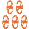 ohfruit Mini moschettone tipo S, set di 5 fibbie in acciaio leggero in plastica per arrampicata all'aperto, escursionismo, design compatto e portatile, facile da trasportare, arancione