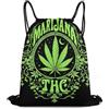 Generic Borsa Sportiva da Palestra, Personalizzato Zaino Palestras, Trippy Weed Leaves Green Art, con Coulisse Sacco Sportive per Nuoto, Adulto, Viaggi, 36X42cm