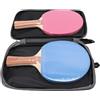 AOWINHIT Set di Racchette da Pong Portatili per Giochi da Interni Ed Esterni con Racchette in Legno di Gomma in Confezione da 2 Rosa e Blu