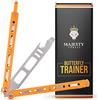 MAJESTY FOREST® Butterfly Trainer - Coltello a Farfalla con apribottiglie e cacciavite integrati - Coltello da Allenamento Balisong per Imparare i Trucchi (Orange)
