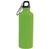 Generico Borraccia in alluminio (500ml), con tappo in plastica e moschettone (22 cm altezza per 6,5 cm diametro) 3 colori FLUO (verde)