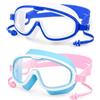 VyxStelyndric 2 Pcs Occhiali Nuoto Bambini, Anti-Fog con Visione Chiara, Protezione Contro i Raggi UV, Anello di Sigillazione in Silicone, Occhiali da Nuoto Neutri, Adatti a Bambini e Adolescenti 3-12