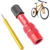 Generic Adattatore per pompa a forcella per bicicletta, estensione della valvola in alluminio da 47 mm per ammortizzatori da incasso, adattatore per pompe ad alta pressione, nero