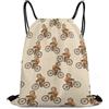 Generic Coulisse Tasche, Personalizzato Sacca Zaino Sportivo, Funny Sloths Riding Bike, Unisex Sacca Sportiva per Adulto, All'Aperto, Vacanze, 36X42cm