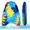 Pesoncarl Bodyboard Gonfiabile con 2 Manici Graffiti Pieghevole Beach Bodyboard Leggero Portatile Nuoto Tavola da Surf Galleggiante per Bambini, Adolescenti e Adulti