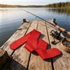 Drawup Custodia per canna da pesca in cotone lavorato a maglia elasticizzata per riporre attrezzatura da pesca, colore nero (rosso)