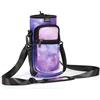 Nuovoware Borsa per Borraccia in Neoprene da 750ml, Custodia per Bottiglia con Tracolla Regolabile Maniglia e Tasche Borsa Portatile Porta Borraccia per Ciclismo, Campeggio, Cielo Stellato Viola