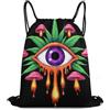 Generic Zaino Coulisse, Unisex Gym Sack, Trippy Eye Mushroom, Stampa Borsa Palestra Scuola per Adulto, Piscina, Viaggi, 36X42cm