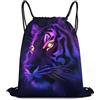 Generic Zaino Coulisse, con Coulisse Zaino da Viaggio, Purple Tiger, Personalizzato Sacco Sportive per All'Aperto, Festival, Uomo, 36X42cm