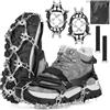YIYAXIN Ramponi Scarponi 32 Denti, Ramponi Ghiaccio Acciaio Inossidabile Portatile, Ramponcini Neve Trazione Picchi Scarpe Punte Antiscivolo Leggeri per Camminare, Jogging, Pesca, Camp, Trekking Invernale