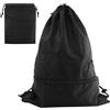 JRSHIRLEYLTD Borsa con cordoncino, zaino leggero con coulisse, zaino da palestra con coulisse, nero, con 1 borsa con coulisse non tessuta, per fitness, sport, viaggi, apprendimento