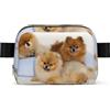 EdWal Carino Pomerania Stampa Piazza Marsupio Marsupio per Uomo Donna Cintura Regolabile Impermeabile Cross Body Bag Borsa Petto