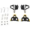 NutriEss Pedali autobloccanti da ciclismo con tacchette 90x100mm Mandrino da 9/16 pollici Piattaforma larga Parti di ricambio per riparazione ciclo in lega di alluminio Acciaio per due