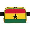 EdWal Marsupio quadrato con stampa bandiera del Ghana, per uomo e donna, regolabile, borsa a tracolla impermeabile