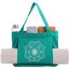ComfyHarbor Borsa per tappetino da yoga in tela per tappetino da ginnastica, borsa da palestra leggera con tasca per telefono (blu lago)